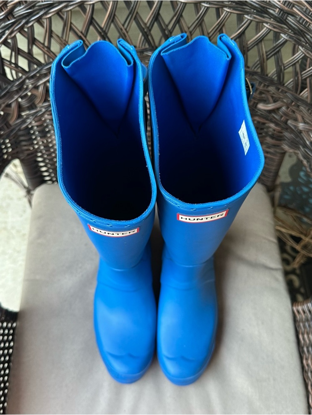 Bucket Blue 💙 Tall Adjustable Hunter Boots 11 - Picture 3 of 16